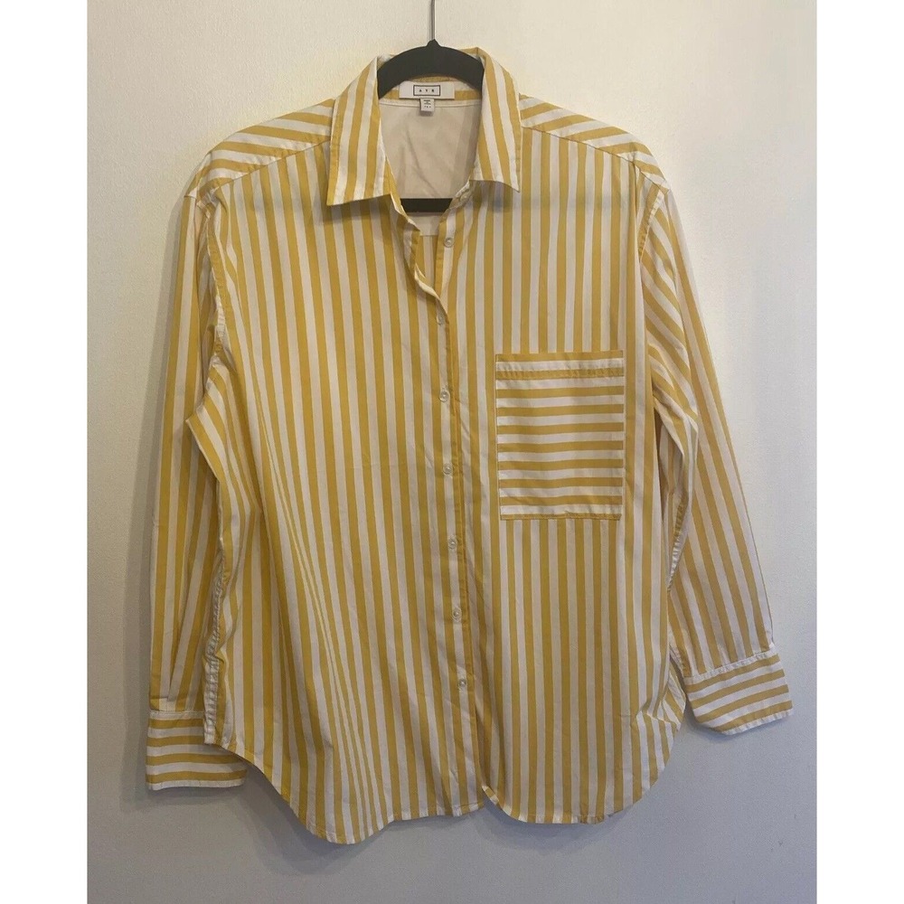 AYR Yellow and White Striped Button-Down Shirt